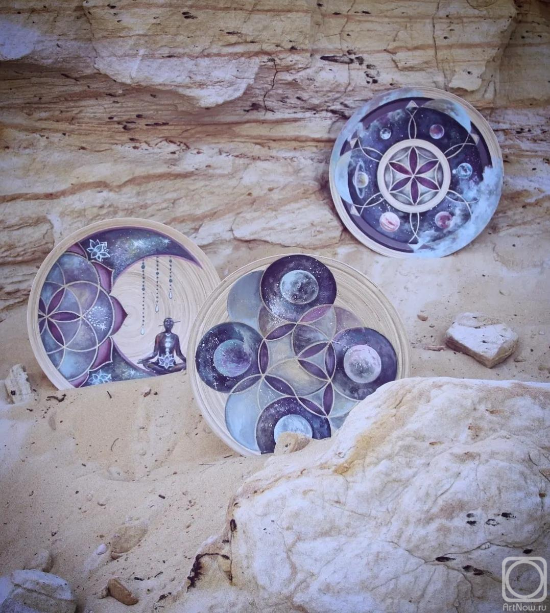 Pariy Anna. Esotericism. Jyotish (triptych panel)