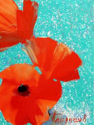 Bouquet on turquoise (Turquoise Still Life). Patrushev Dmitry