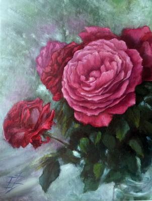 Roses on the window. Vishnevskaya Ekaterina