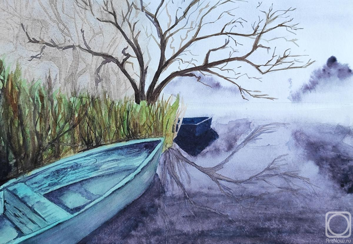 Lapina Albina. Boat in the fog