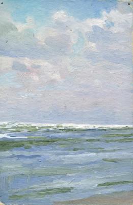 Sea. Vityazevo. A storm in the counterlight