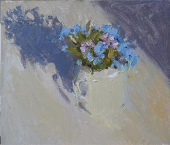 Forget-me-nots in a teapot. Kudakaev Roman