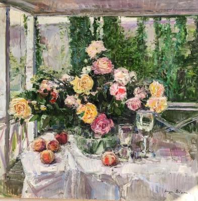 Roses on the terrace. Demin Andrey
