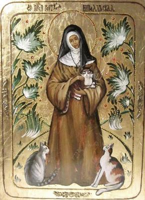 Icon of St. St. Gertrude of Nivelle