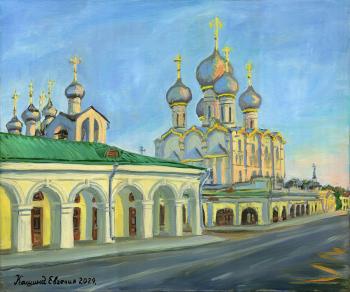 Assumption Cathedral and the Belfry of the Rostov Kremlin at sunset. Kashina Eugeniya