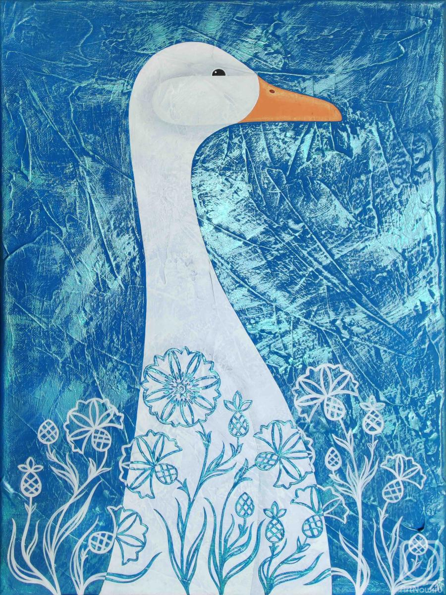 Belasla Yuliya. Goose in cornflowers