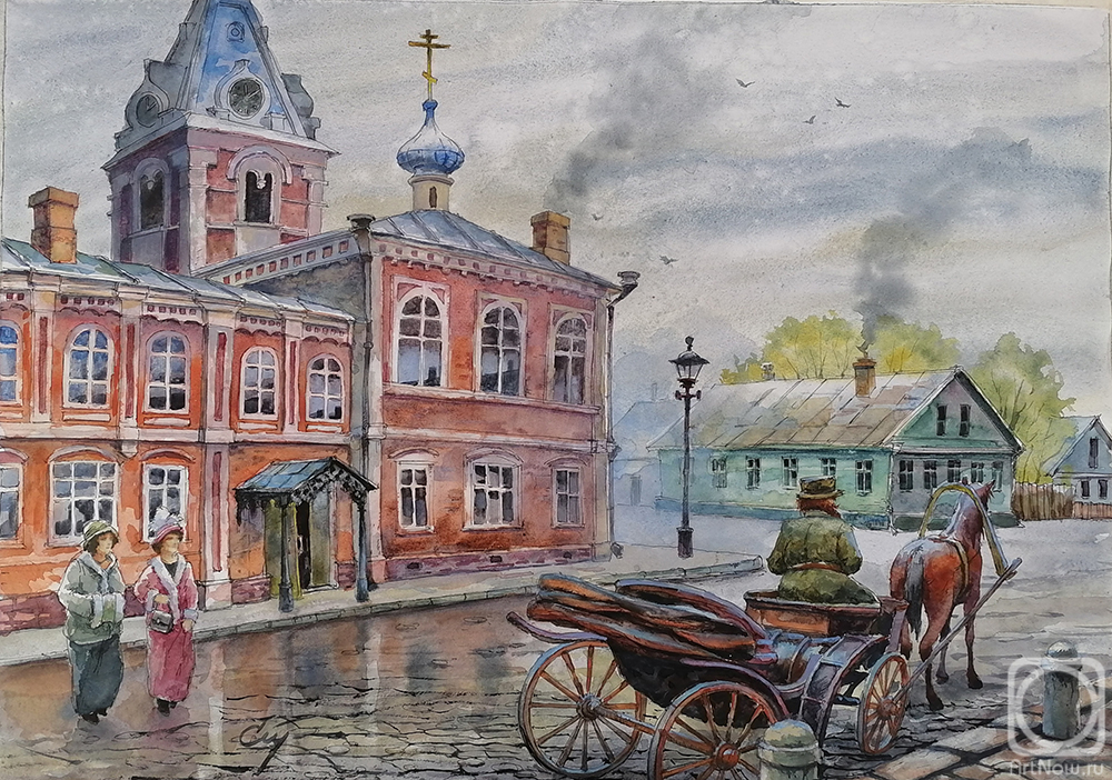 Stuliev Leonid. The village of Kimra, 1910. Povorye of the Holy Trinity Monastery
