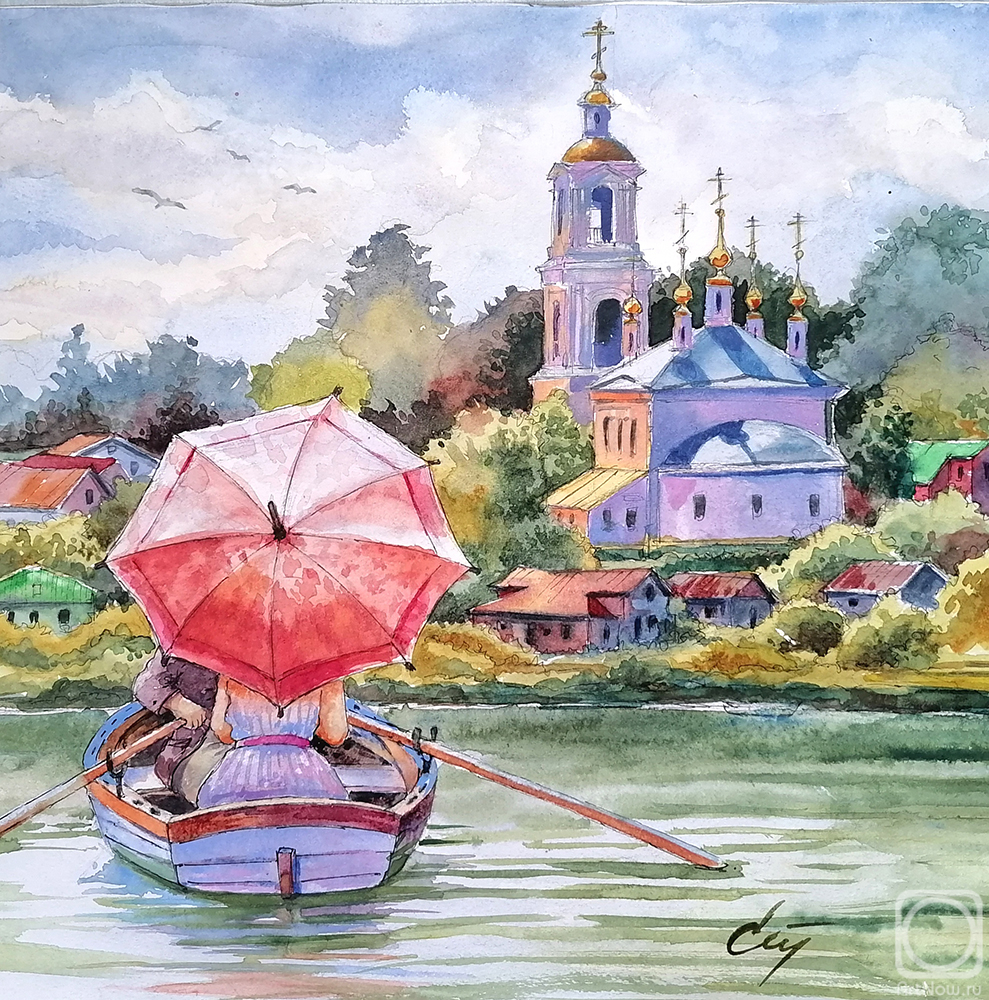 Stuliev Leonid. The village of Kimra, 1916. Church of the Ascension of the Lord, 1816