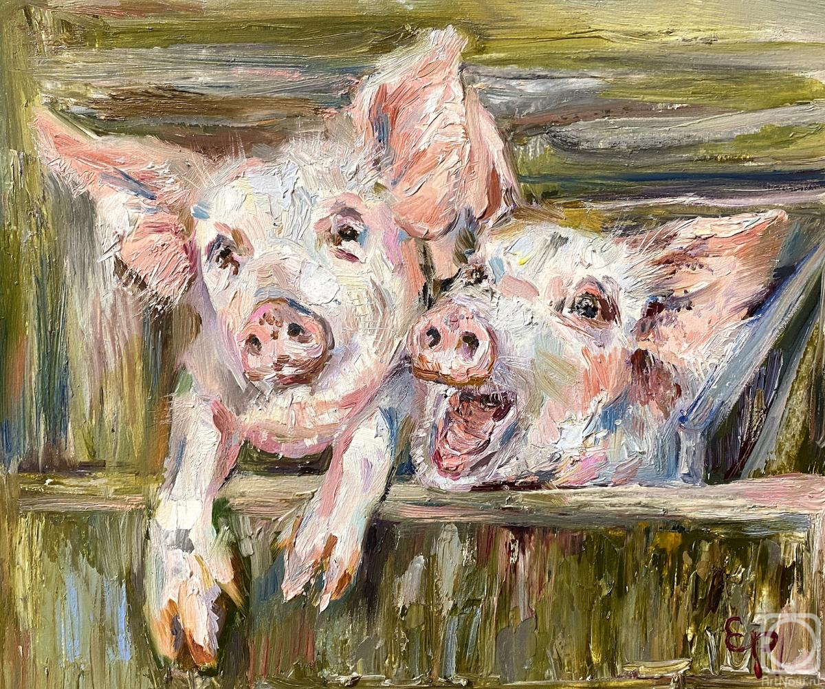 Reutova Elena. Village piglets