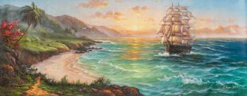 Sailboat. Somewhere on a fairytale island