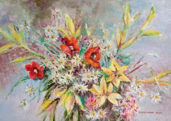Chamomile and poppy bouquet. Kruglova Svetlana