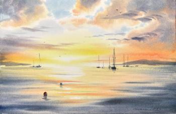 Yachts at sunset #19. Gorbacheva Evgeniya