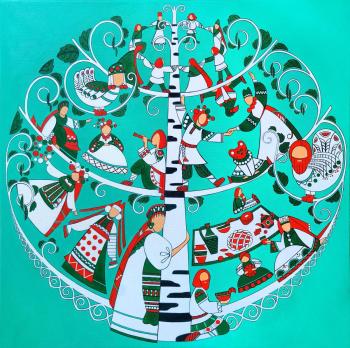 Whit Monday (Folk Style Painting). Belasla Yuliya