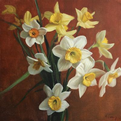 White and yellow daffodils. Balychev Andrey
