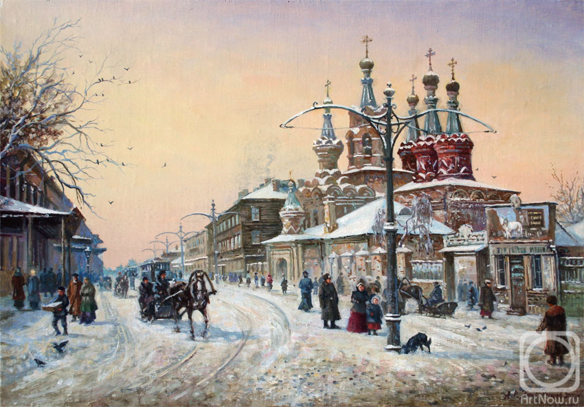 Khayrudinov Anvar. Old Moscow. Malaya Dmitrovka on a winter day