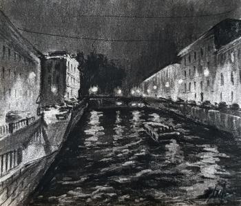 Картина «Ночная фонтанка»