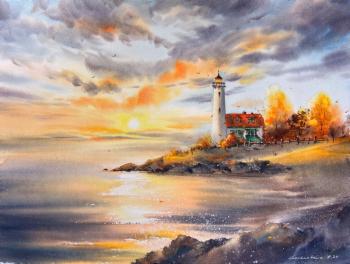 Lighthouse at sunset #3. Gorbacheva Evgeniya