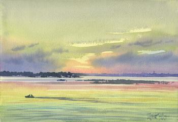Tumak. Sunset over the Volga