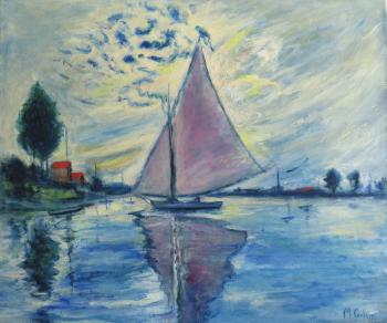 Landscape with sail and sun
