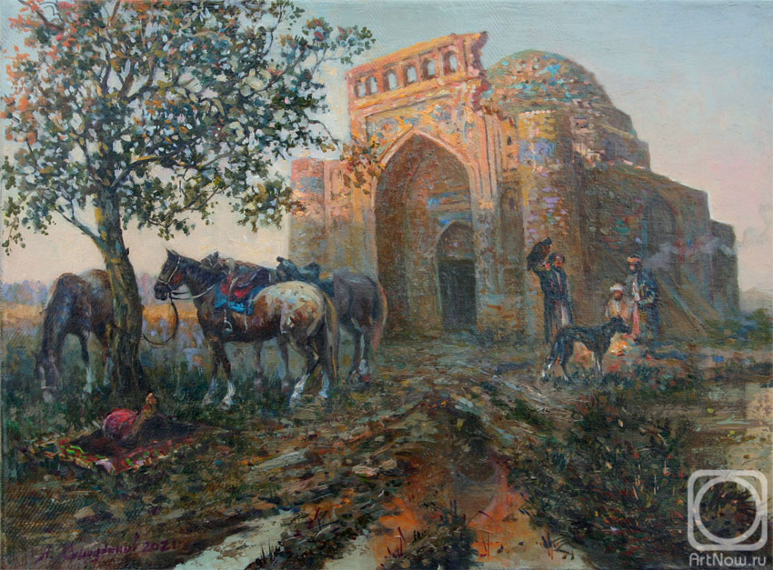 Khayrudinov Anvar. Halt in the vicinity of Bukhara (Mausoleum. Safiddin Boharzi)