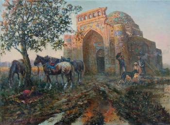 Halt in the vicinity of Bukhara (Mausoleum. Safiddin Boharzi) (Ancient Kazan In Paintings). Khayrudinov Anvar