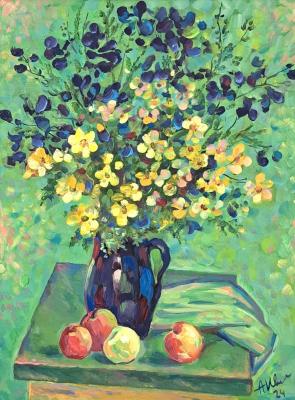 Still life with blue jug. Ivanov Aleksandr