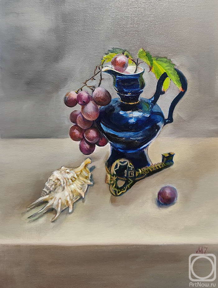 Zozoulia Maria. Still Life with a Blue Milk Jug