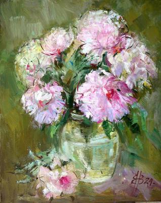 Pink peonies (Transparent Vase). Vyrvich Valentin