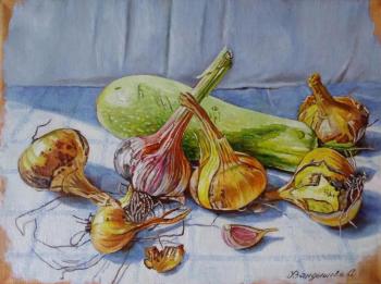 Onion, garlic, zucchini. Vandysheva Svetlana