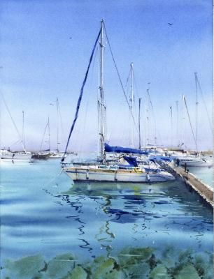 Картина «Яхты на причале 16»