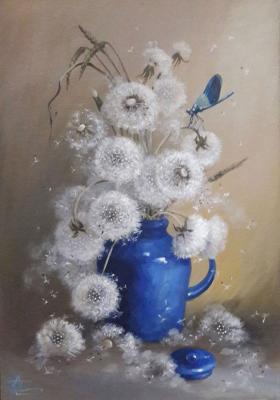 Dragonfly and dandelions. Panina Kira