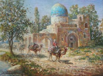 Old Tashkent. Kaffal-Shashi (Camel Caravan Painting). Khayrudinov Anvar