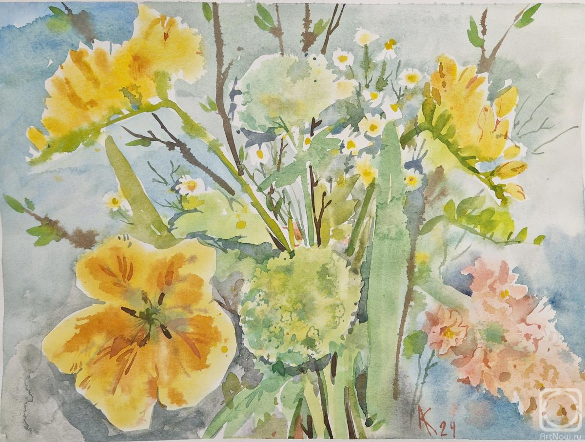 Kurnosenko Antonina. Bouquet with freesia