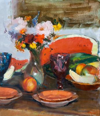 Still life with watermelon