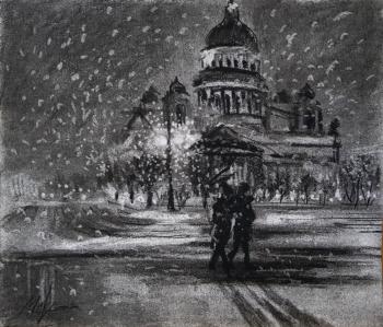 Night winter St. Isaac. Movsisyan Tigran