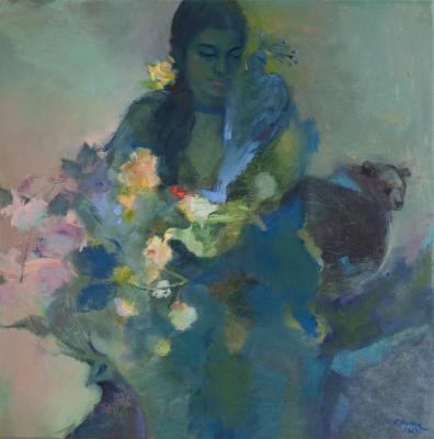 Their feathers are pearls by day and turquoise by night