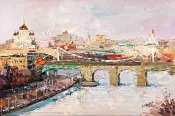 Moscow. View of the Patriarch's Bridge with the Cathedral of Christ the Savior