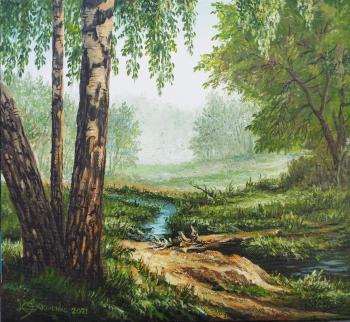 Landscape with birch trees