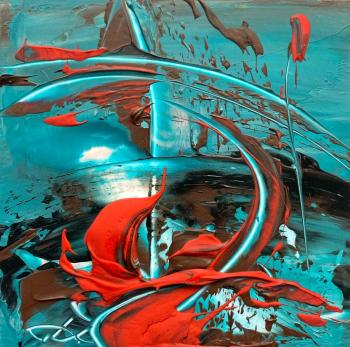 A splash between Haven and Earth (Colorful Acrylic Art). Das Sergey