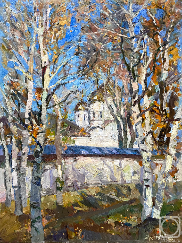 ������� ������ �� ������. ������ ����. Sunny day in a birch grove