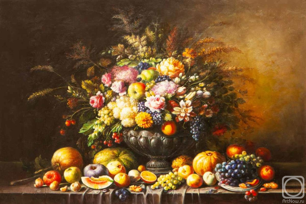 Kamskij Savelij. Painting based on the customer's sketch. Still Life, Abundance in the House