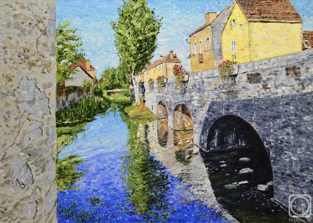 Lebedev Vladimir. Old bridge in Noyers-sur-Serein