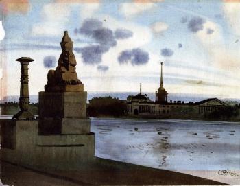 Saint Petersburg. Neva embankment near the Academy of Fine Art. Nikolaenko Oleg