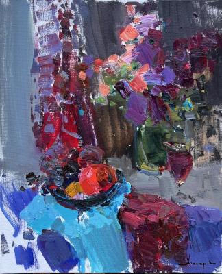 Still life with fruits and wine. Makarov Vitaly