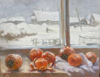 Картина «Новый Год в деревне»