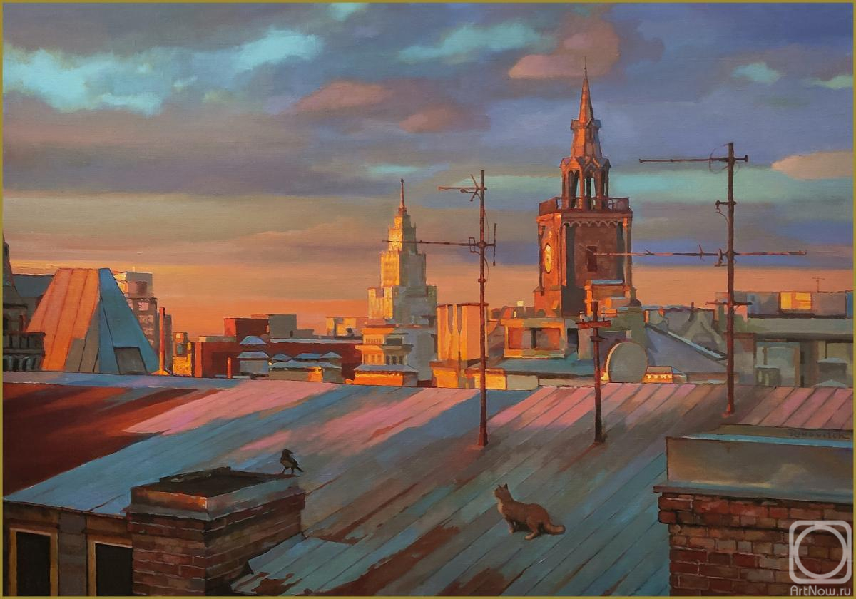 Volkov Sergey. Red evening over Sretensky Boulevard