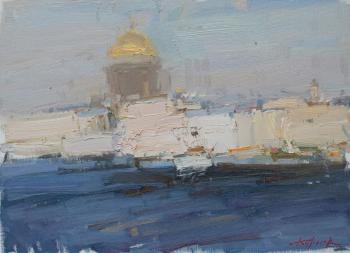 Study in St. Petersburg. View of St. Isaac's Cathedral