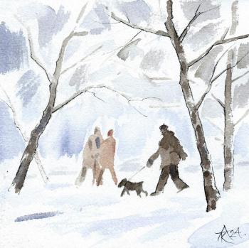 On a walk in winter. Knecht Aleksander