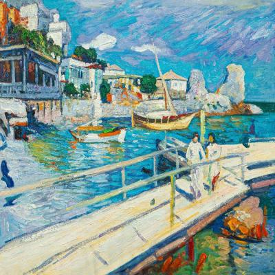 Free copy of Konstantin Korovin’s painting *Gurzuf*. Kamskij Savelij