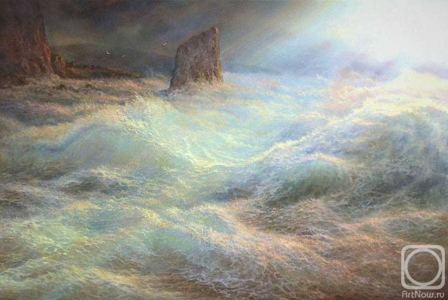 Panin Sergey. Waves of Black sea. A rock "Sail"